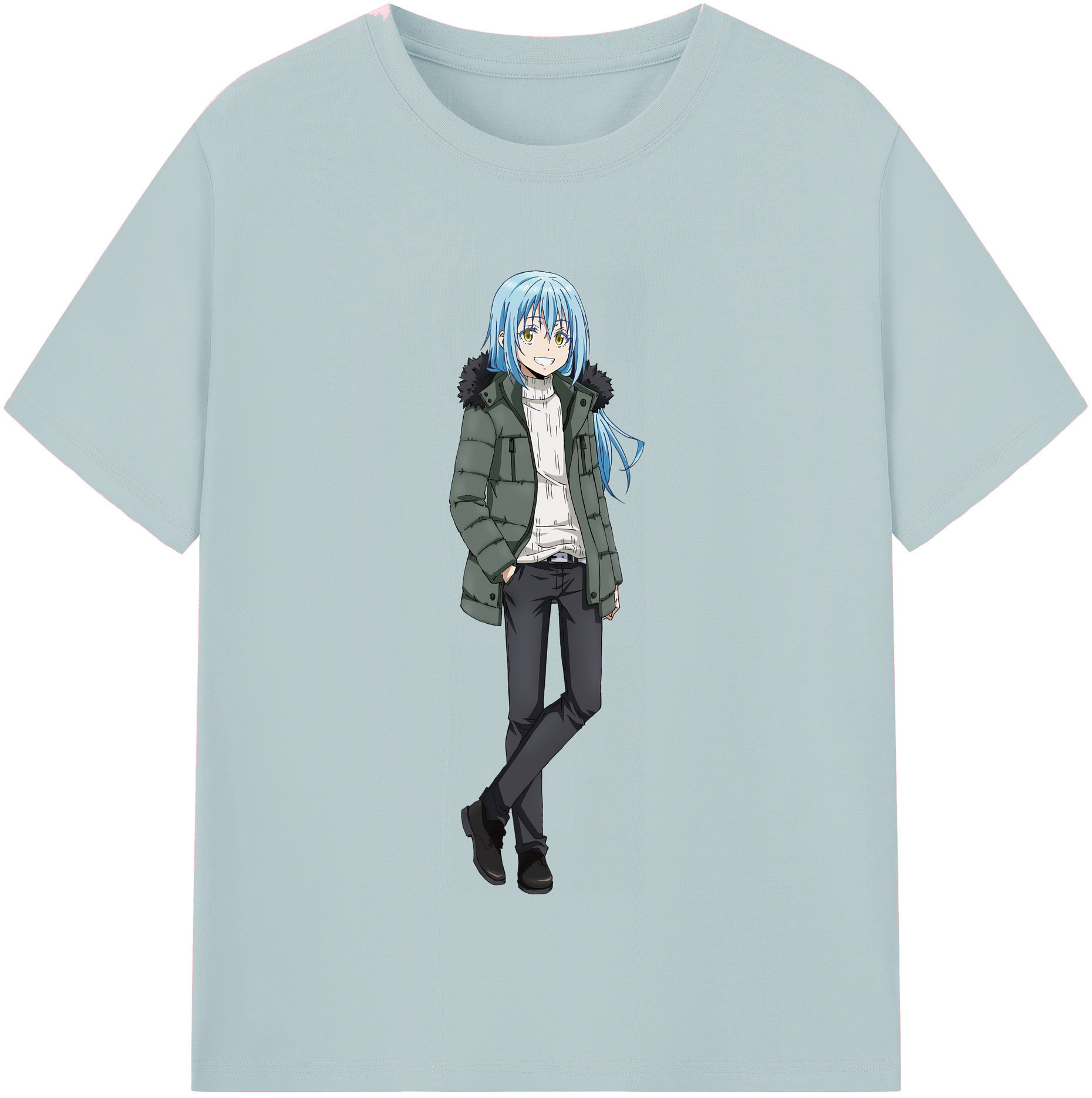 （画像用） 転スラ Regarding Reincarnated to Slime 綿100％半袖Tシャツ（フロントプリント）